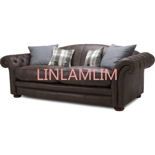 Living room Sofa set диван мебель кровать muebles de sala chesterfield 3 seater real genuine leather sofa cama puff asiento sala