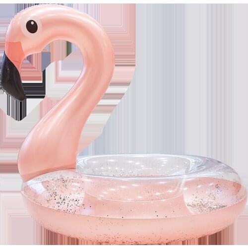 Hot Sequined Rose Gold Flamigo Swimming Ring for Pool Adult Baby Pool Float Swim Circle Pool Toys Beach Party Supply