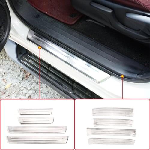 For Toyota Hilux 15-21Accessories Car Outer Inner Door Sill Scuff Plates Cover Stainless Steel Trim Protect Interior Car Styling