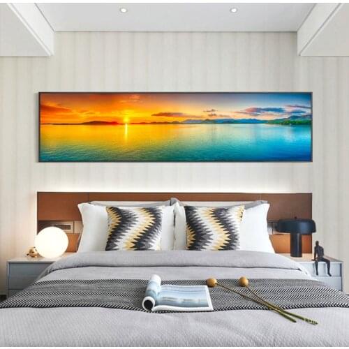 Nordic Blue Sky Sunsets Natural Landscape Posters and Prints Canvas Paintings Panorama Scandinavian Wall Art Picture Home Decor