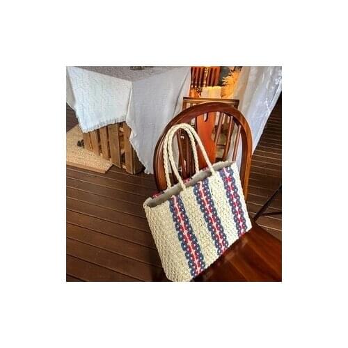 New 2018 Summer Beach Bag Hand Woven Straw Bags Fashion Women Casual Tote Large Capacity Shopping Bags Women Handbags