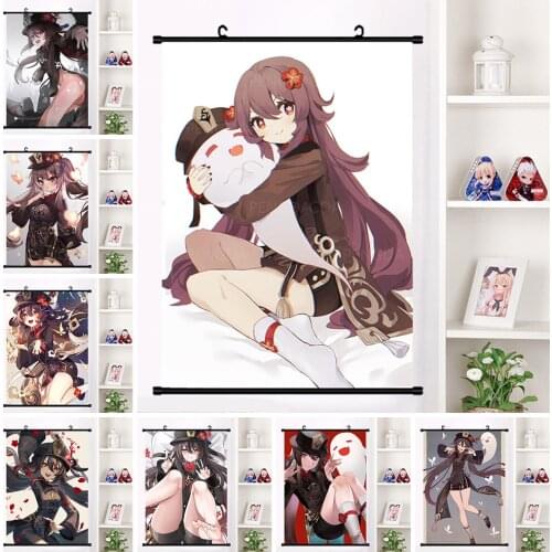 HD Prints Poster Anime Girl Elves Painting Cartoon Japanese Character Plastic Hanging Scrolls Canvas Picture Home Decor Wall Art