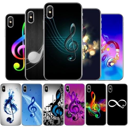 Musical note Music Transparent phone case For iphone 12 11Pro Max 11 XR XS Max X 8 7 6 6S Plus 5 5S SE 2020 Back Cover Shell