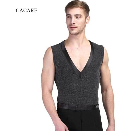 Latin Dance Shirts Men Bottom Price Samba Tango Flapper Dance Tank Top Jumpsuit D0089 Men Dance Playsuit