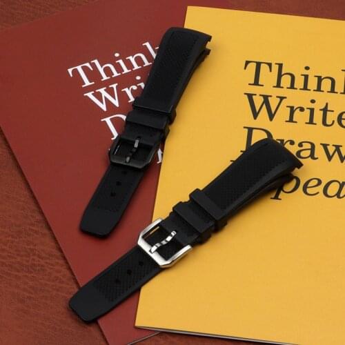 Curved End 22mm Flexible Silicone Rubber Silicone Watch Band Replacement for IWC Strap IW390209 502 211 Wristwatch Bracelet Band