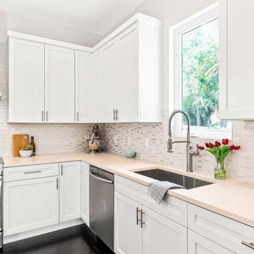 Factory Customized Modern Furniture White Shaker Solid Wood Kitchen Cabinets