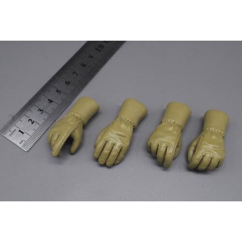 The 1/6th Scale Modern Trend World War II Long Gloved Hand Types black/yellow Color For 12 Inch Action Accessories