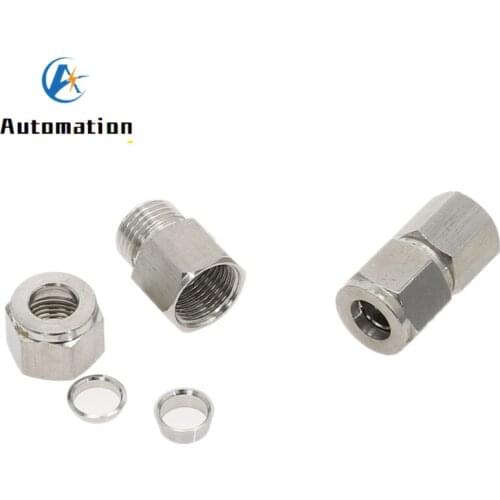 6-12mm Pipe OD to 1/8" 1/4" 3/8" 1/2" Female Thread Double Ferrule Tube Fittings 304 SS Stainless Steel Pipe Connector