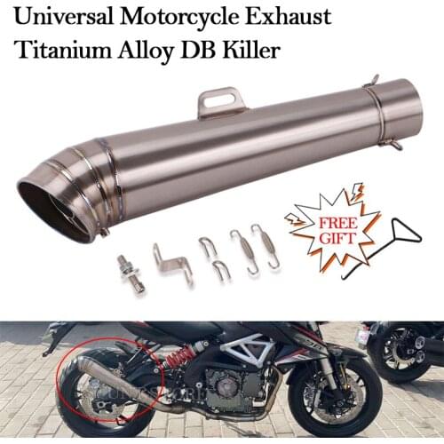 60MM Universal Motorcycle Titanium Alloy Exhaust Pipe Modified GP Escape Muffler DB Killer For Z900 FZ6N MT09 ZX6R Ninja250 Z250