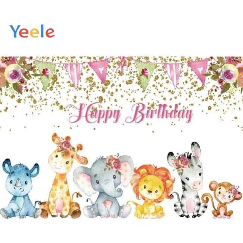 Yeele Animals Photophone Elephant Baby Newborn Birthday Customzied Photography Backdrops Jungle Safari Photography Background