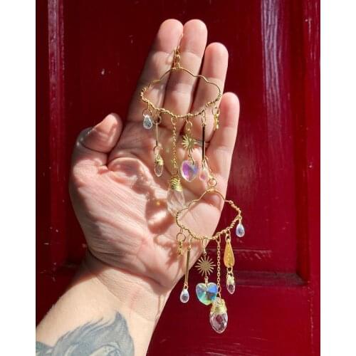 Rain Clouds Earrings l Crystal Teardrop Rain Cloud Earrings, Celestial Earrings, Gift for Her