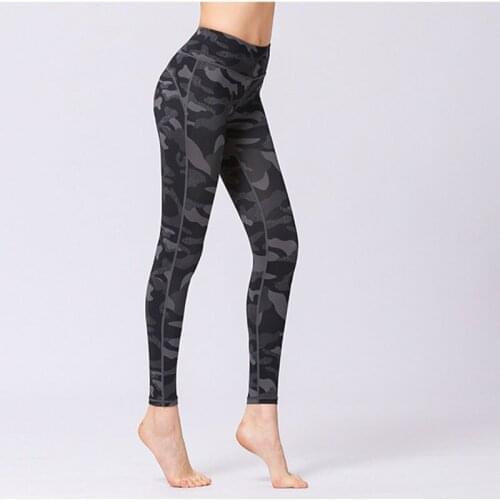 Women Yoga Pants Elastic Camouflage Sport Leggings 3D Print Slim Trouser For Lady Gym Fitness Training Bodybuilding Running Pant