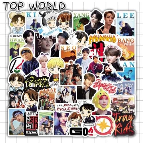 10/50/pcs/lot Cartoon Korean Singer Stray Kids Kpop Stickers For Furniture Desk DIY Chair Toy Car Trunk TV Guitar Motorcycle
