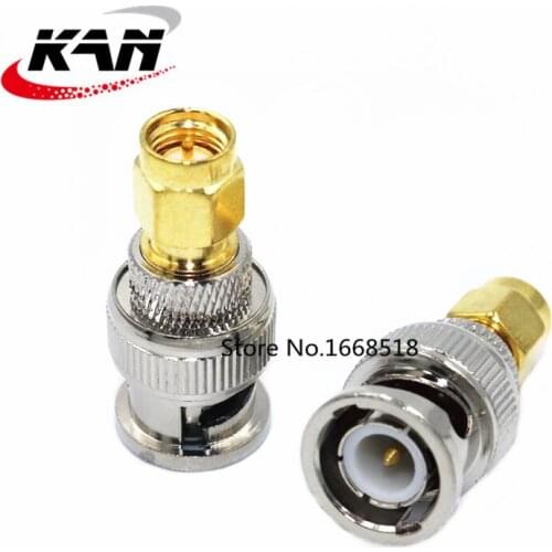 2pcs New SMA-BNC-JJ RF Coaxial Coax Adapter SMA Male to BNC Male Plug
