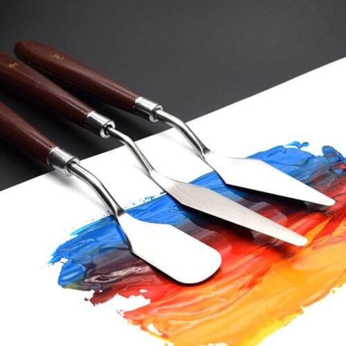 5Pcs/Set Stainless Steel Artist Palette Knives Oil Painting Acrylic Gouache Utility Knife Art Crafts Spatula Scraper Tool Kits