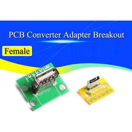 5PCS Vertical USB MiCroUSB Micro USB 2.0 Female Head A Connector 2.54mm PCB Converter Adapter Breakout Board 180 Degree Vertical