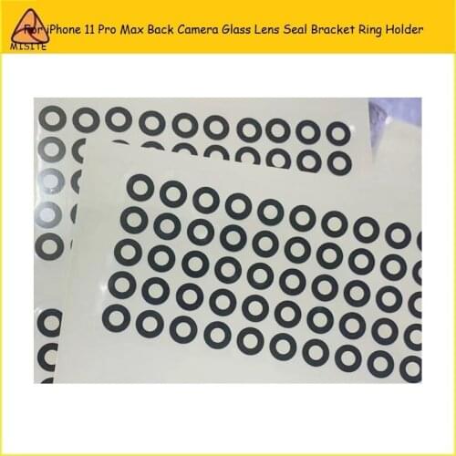 50Pcs/Lot New Back Camera Glass Lens Seal Cap Bracket Ring for i Phone 11 Pro 11Pro Max Rear Camera Cover 3M Sticke Holder Parts