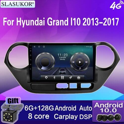 9" 2.5D IPS For Hyundai Grand I10 2013-2017 Android 10 Car Radio Multimedia Player Audio Auto Video GPS Navigation 2din No DVD