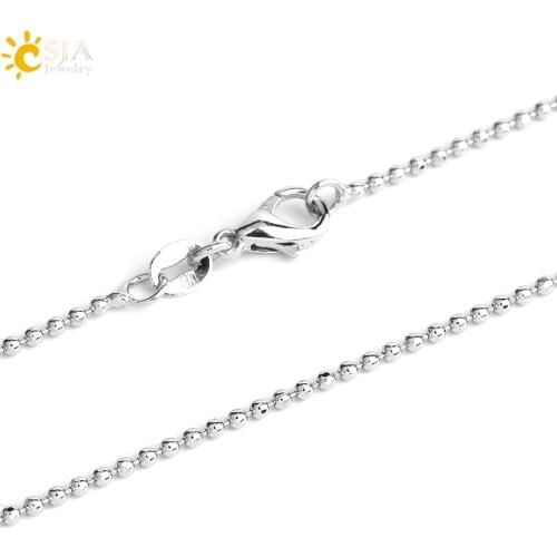 CSJA Special Link for Round Bead Chain Alloy Leather PU Copper Stainless Steel Chains Rope Fit Pendant 18 20 Inches 1pc A009