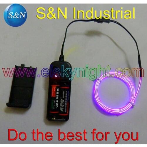 Purple high quality el wire neon light 1meter with controller free shipping
