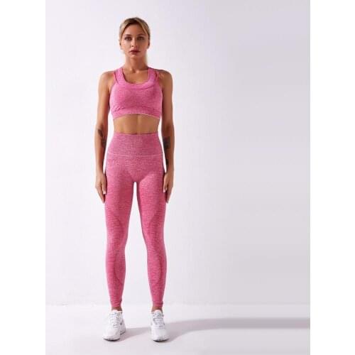 Fitness Yoga Set In Stock Sport Suit 2pcs Tight Wear Womens High Impact Gym Bra Compression Top