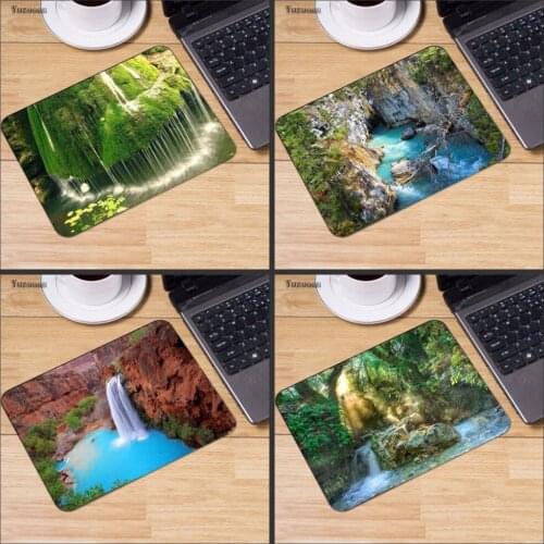 Mairuige Waterfalls Green Water Beautiful Gaming Rubber Mouse Pad Notebook Keyboard Table Mat Speed Version Size For 18*22CM