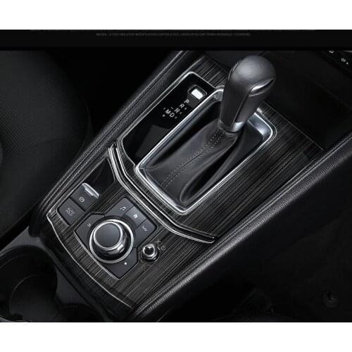 YooToBo Brushed Silver/ Black Stainless Steel Decoration Car-covers For MAZDA CX-5 CX5 2017 2018 Automatic Gearbox Car-styling