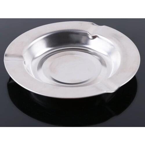 Fashion Round Ashtray Square Large Capacity Cigarette Ash Tray Portable Home Metal Ashtray Push Down