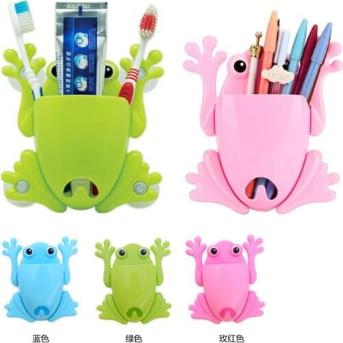 Toothbrush Holder Set Suction Cup Type Non Perforated Toilet Toothbrush Toothware Shelf Creative Frog Tooth Rack