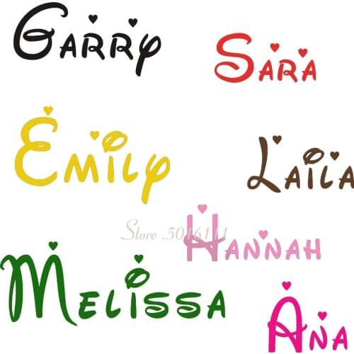 Custom Name Wall Decals Personalized Content Artistic Font Creative Mural Vinyl Stickers Kids Baby Room Nursery Home Decor M924