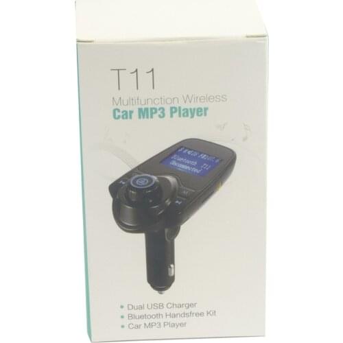 Newest model T11 Wireless Handsfree Car Kit Bluetooth FM Transmitter Player/Dual USB Charger