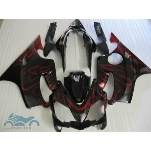 ABS Injection fairings for HONDA CBR600 F4i fairing kits 04-07 CBR 600F CBR600F4I 2004-2007 red flames motorcycle bodywork