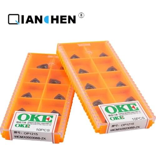 OKE 10pcs/lot High Precision High Performance High Strength CNC WCMX050308B-ZK OP1215 Industry Carbide Inserts Hard Alloy