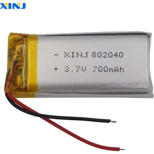 XINJ 3.7V 700 mAh Li Lithium Polymer Rechargeable Battery li po cell 802040 For E-book GPS Driving recorder DIY earphone Sat Nav
