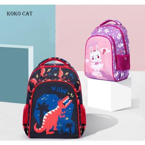 Dinosaur Flamingo rabbit Printed School Backpack For Boys Children book bags Grade 1-3 Orthopedic schoolbags mochila infantil