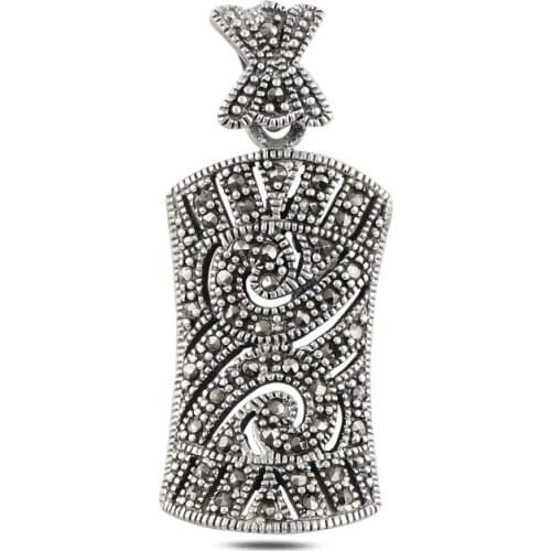 Silver 925 Sterling Marcasite Pendant
