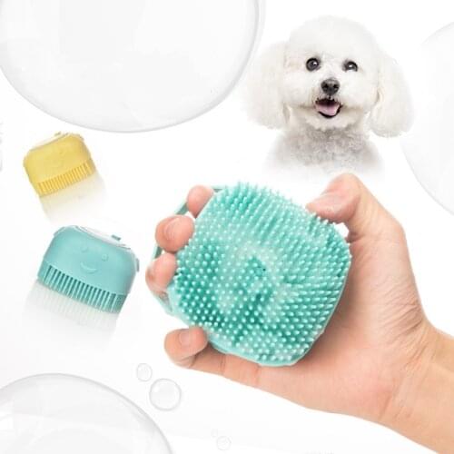 Pet Dog Shampoo Massager Brush Cat Massage Comb Grooming Scrubber Shower Brush for Bathing Short Hair Soft Silicone Brushes