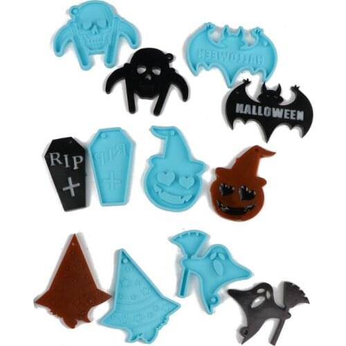DIY Crafts Halloween Keychain Epoxy Resin Mold Jewelry Pendant Silicone Mould