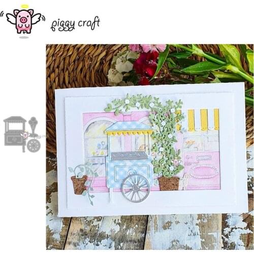 Piggy Craft metal cutting dies cut die mold Nostalgia ice cream truck Scrapbook paper craft knife mould blade punch stencils die