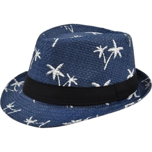 Spring and Summer Outdoor Protection Protection Coconut Hat Fedora Hat Mens Casual Beach Billycock Straw Hat Parent-Child