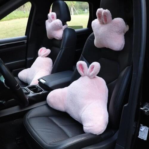Four Seasons Universal Cute Cartoon Lumbar Support Headrest Pillow Car Interior Decorations Car Neck Pillow