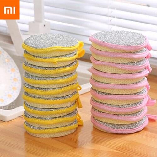 Xiaomi MagicSpongeKitchen Cleaning Brush Microfiber Scrub Sponges for Dishwashing Bathroom Accessories Household Cleaning Gadget