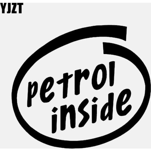 YJZT 13.4CM*11.8CM Petrol Inside Fuel Car Sticker Vinyl Decal Black/Silver C3-0737