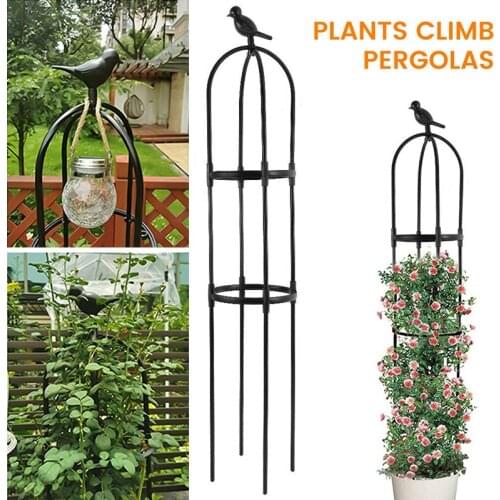 Bird Iron Art Garden Climbing Plant Support Frame Cage Tomato Growing Tower Metal Climbing Plant Cage Supplies