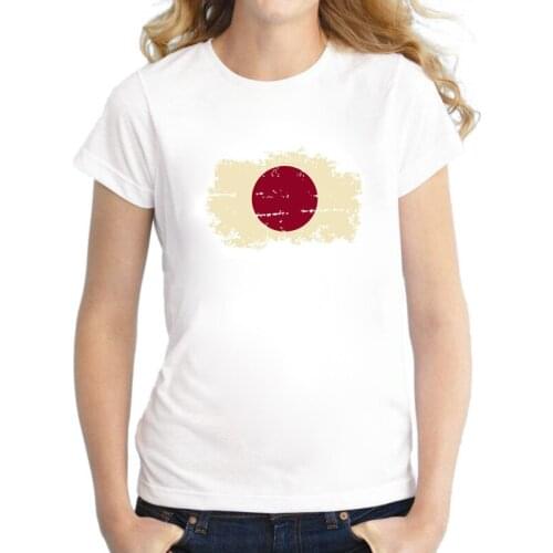 BLWHSA Summer Fans Nostalgia Japan Flag T Shirt Women Short-sleeve Female T-shirt Print Japan Tops Tees