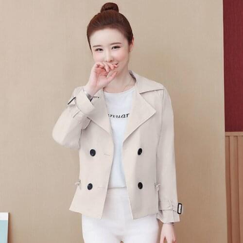 Office Lady Double Breasted Short Windjack Jacket Women And Years New Korean Version Little Losse Thin Jas Top Mode