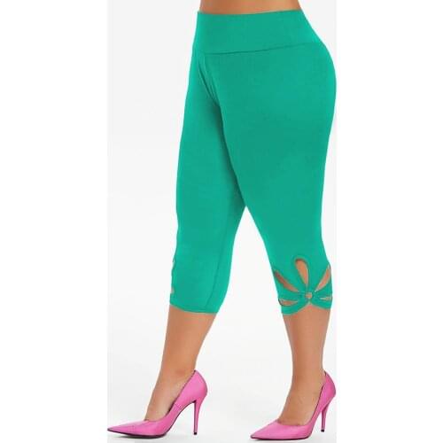 40# Plus Size Leggings Women Hollow Elastic Jeggings high Waist Casual Women Pants Soild Color Skinny Leggingsleggins Mujer