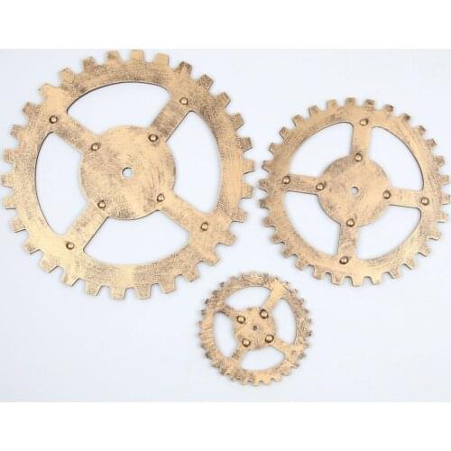 1PC European Modern Vintage Steampunk Gear Industrial Style Wall Home Decoration Silver/Gold Wood Board Home Decoration JL 291