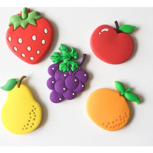 Resistant Fruit Refrigerator Magnet Soft Whiteboard Magnetic Sticker Grape, Apple, Strawberry Magnets for Kid Early Education