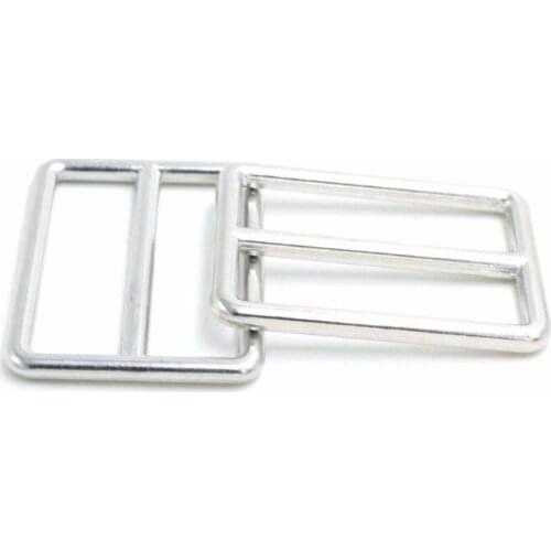 10Pcs Adjustor Triglides Slides 32mm For Strap Webbing Belt metal Buckles silver color